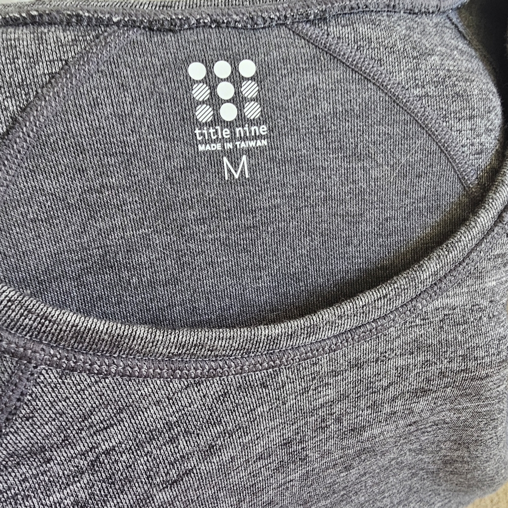 Title Nine Gray Knit Tunic Sweater Dress Zip Pocket Medium - Picture 5 of 9